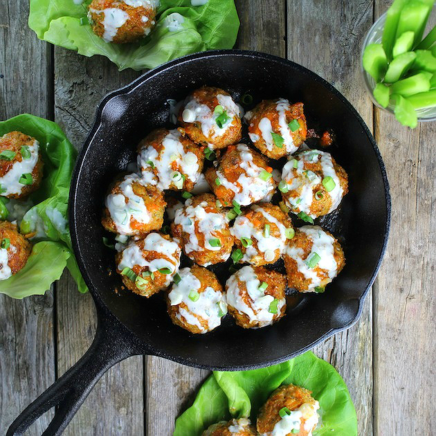 Foodista Recipes, Cooking Tips, and Food News Spicy Buffalo Chicken Meatballs